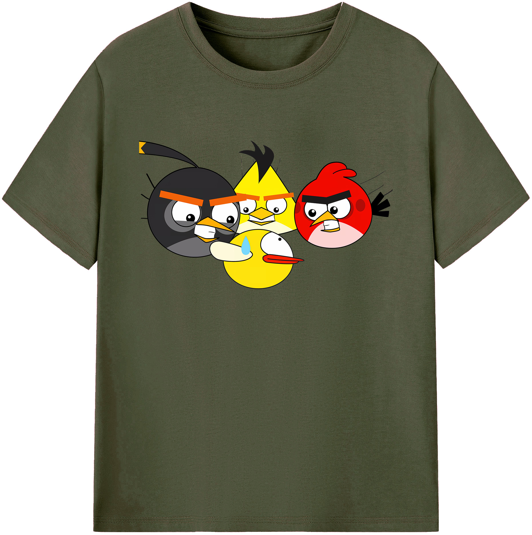 （画像用） Angry Birds アングリーバード 綿100％ メンズ半袖Tシャツ｜肌触りやわらか＆通気性
